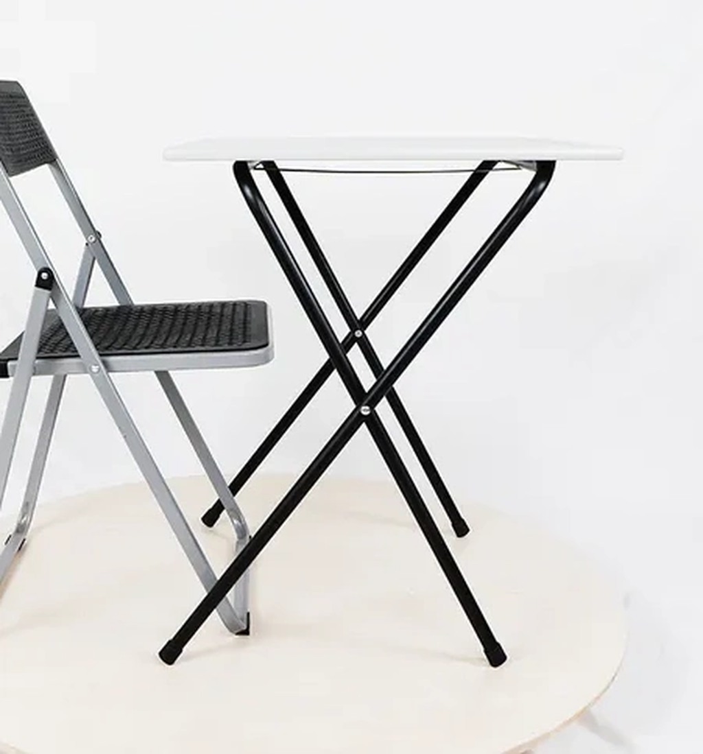 MDF Pencil Hole Small Desk Foldable Plastic Folding Chair School Classroom Outdoor Use Table Set view 3