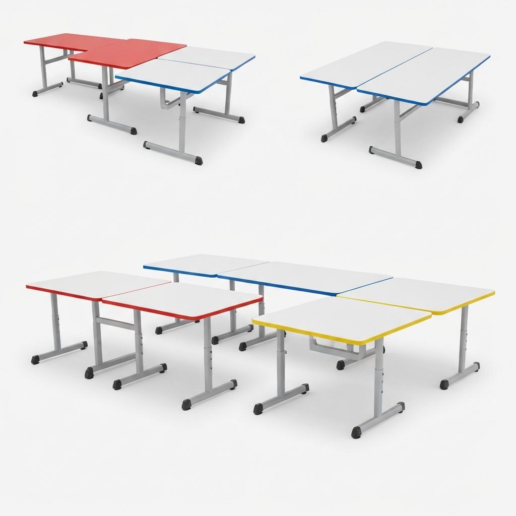 Wood Catering Training Table Flip Foldable Training Tables for Office Room view 3
