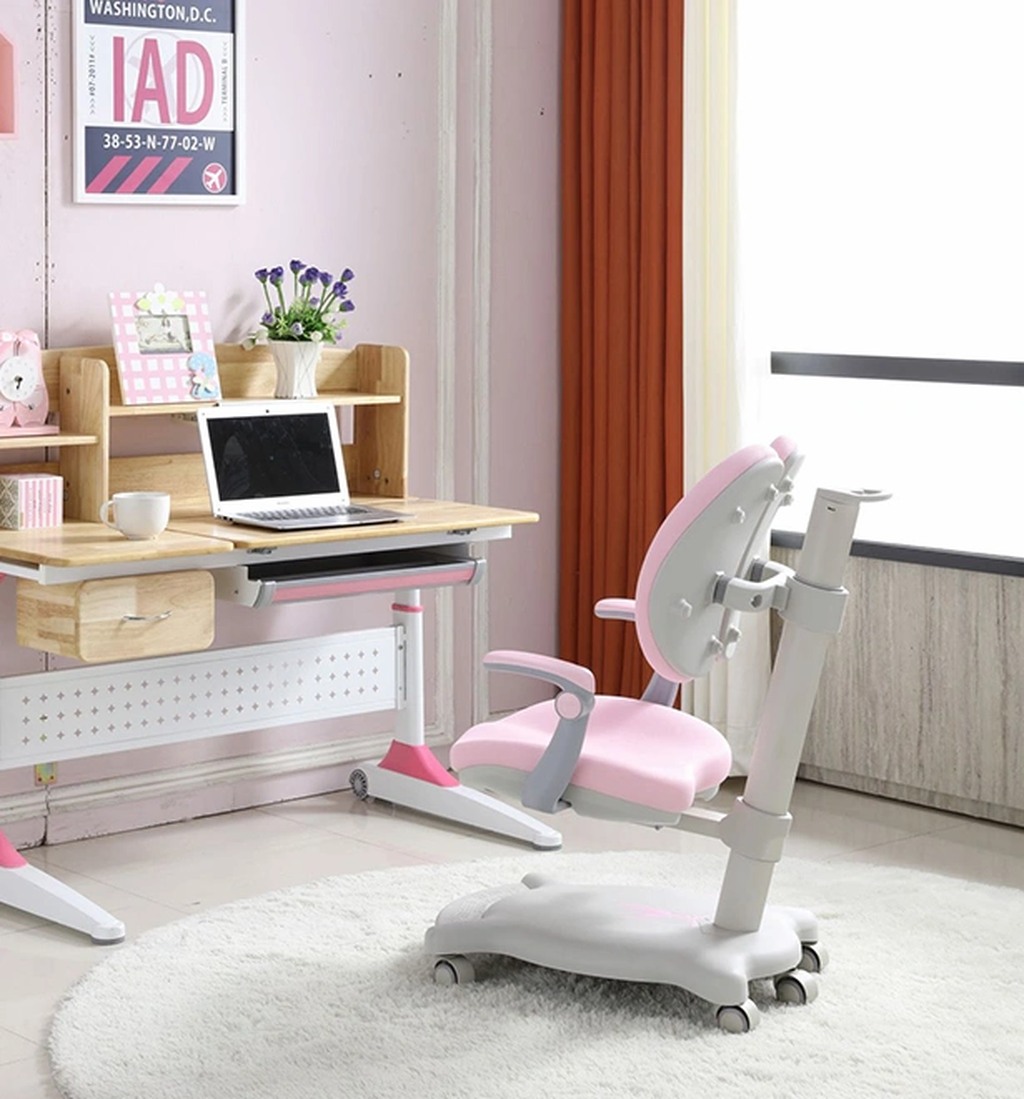Adjustable Wheels Mobile Big Storage Ergonomic Study Children Child Kids Plastic Soft Padding Tables Desk Chair Set view 3