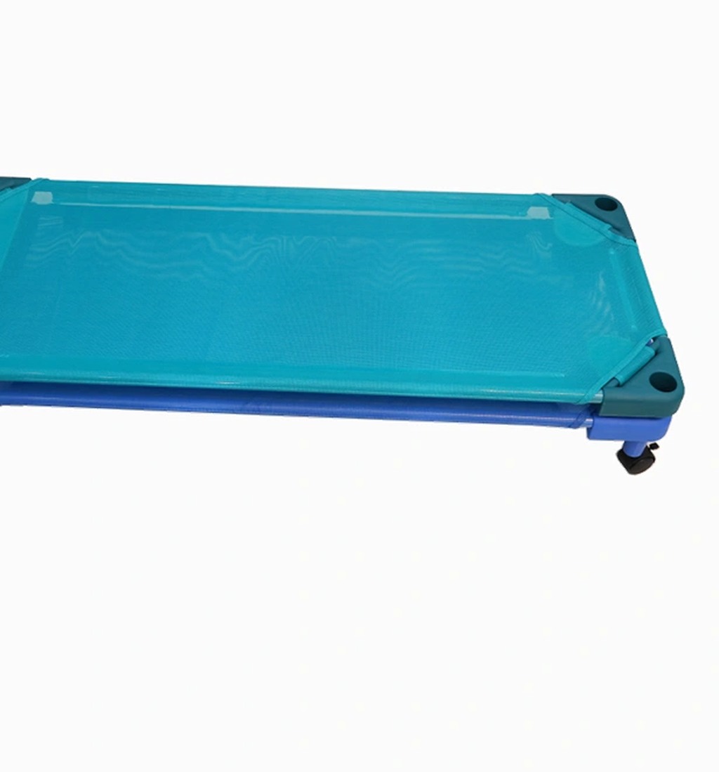 Most Popular Children Bed Durable Plastic & Polyester Folding Stacking Kids Bed view 3