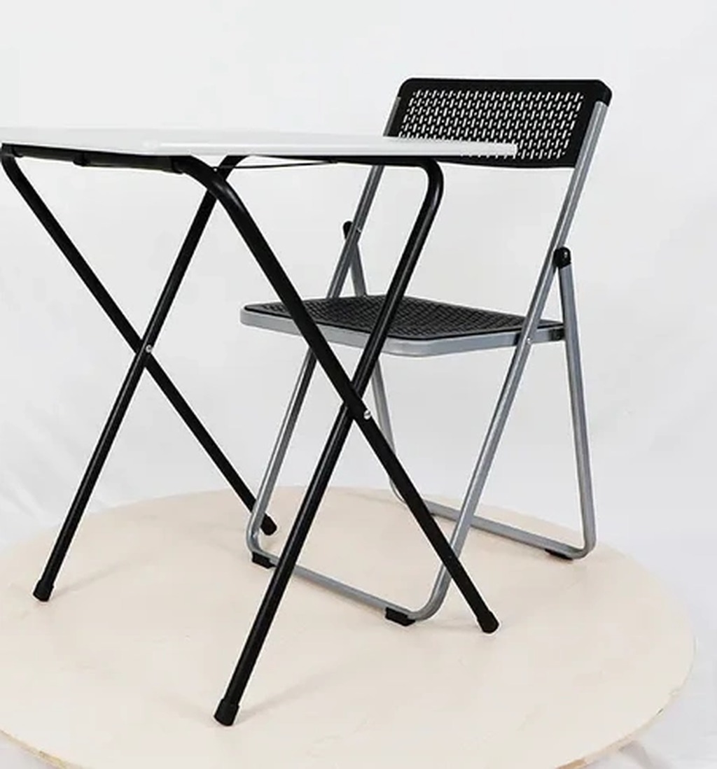 School Classroom Examination Outdoor Garden Meeting Furniture; Light Wooden Plastic Folding Table Chair Sets