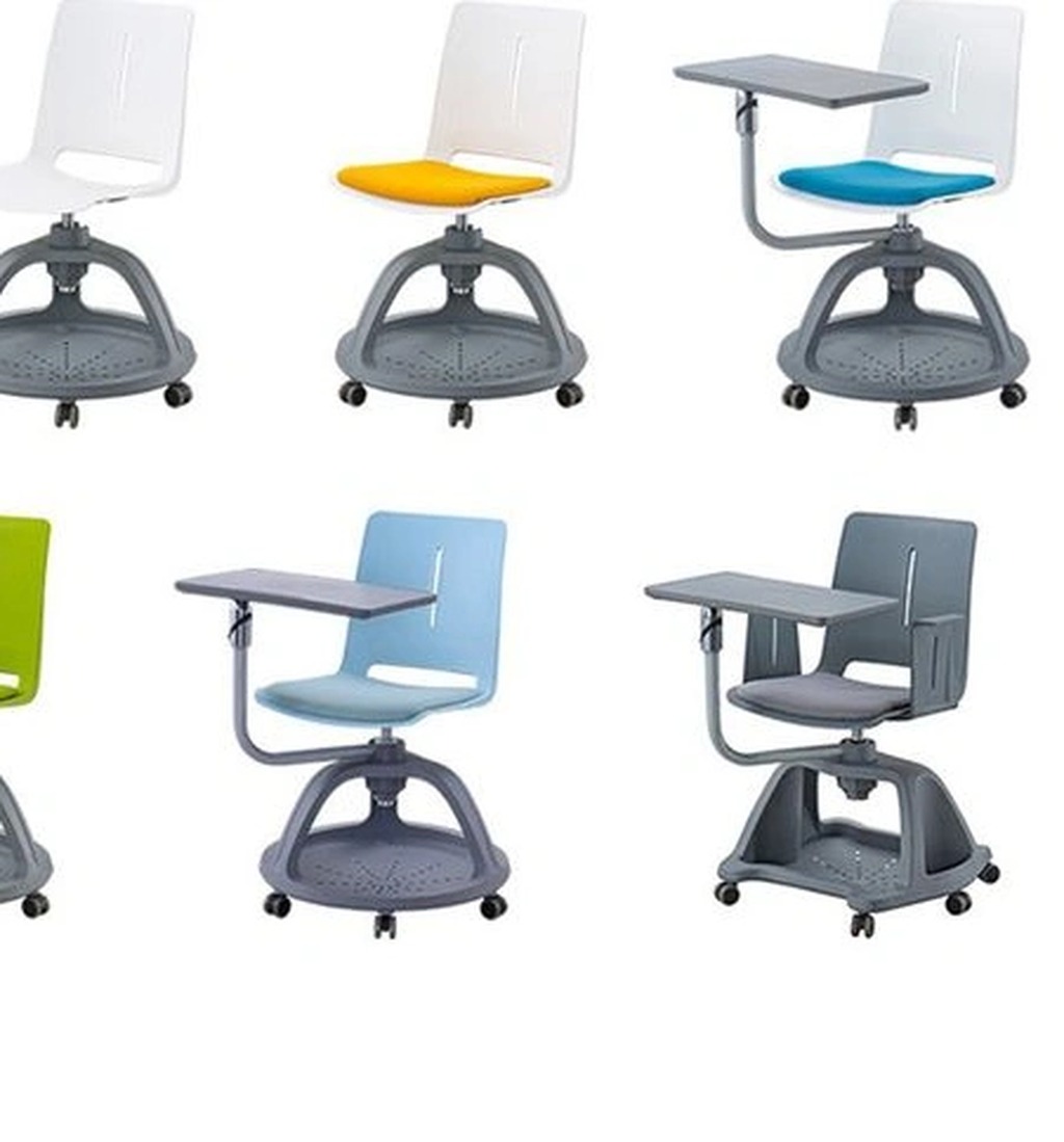 University Student Chair Smart Classroom Study Training Chair with Writing Pad Swivel Chair